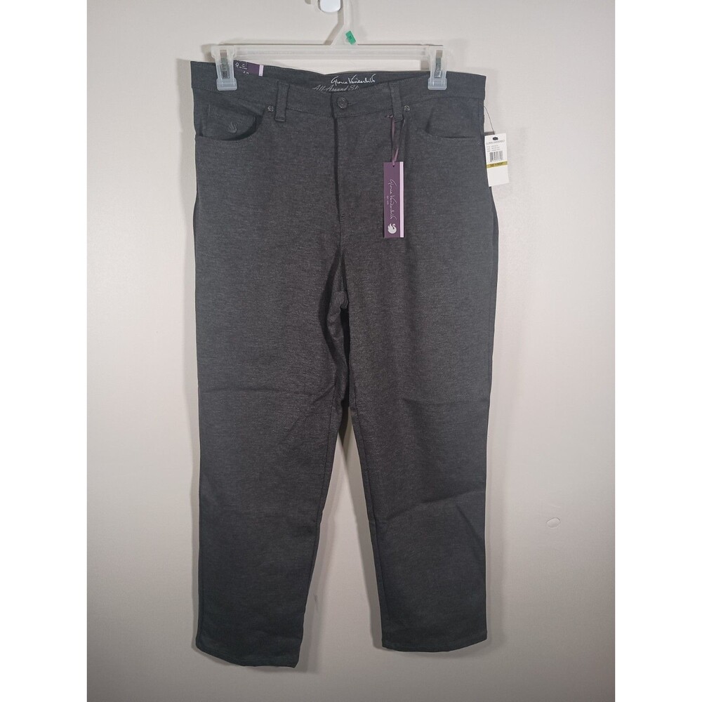 Gloria Vanderbilt Gray All-Around Slimming Amanda Ponte Pants Womens Size 14 S